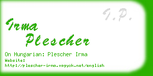 irma plescher business card